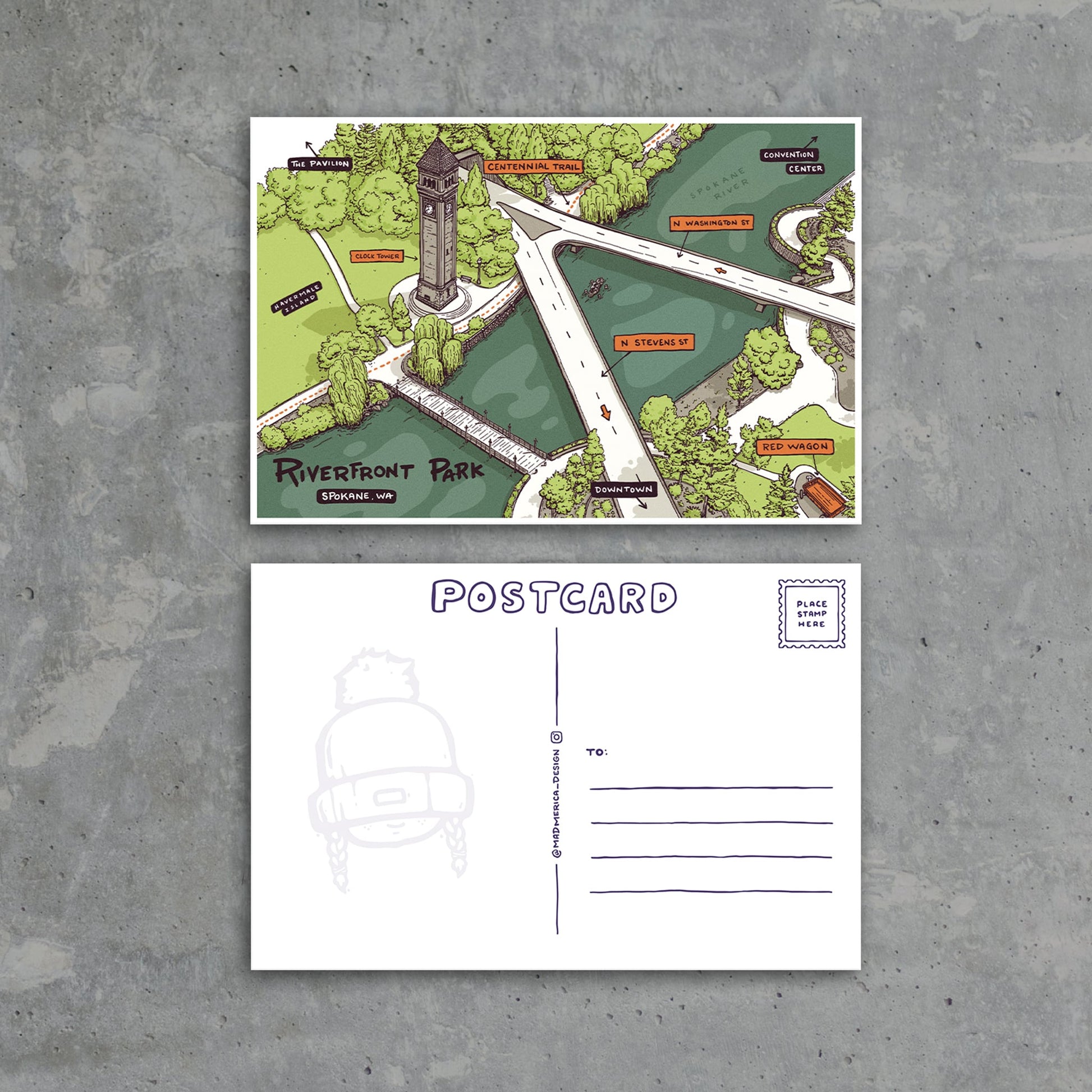 Riverfront Park - Postcard Collection - Mad Merica Design