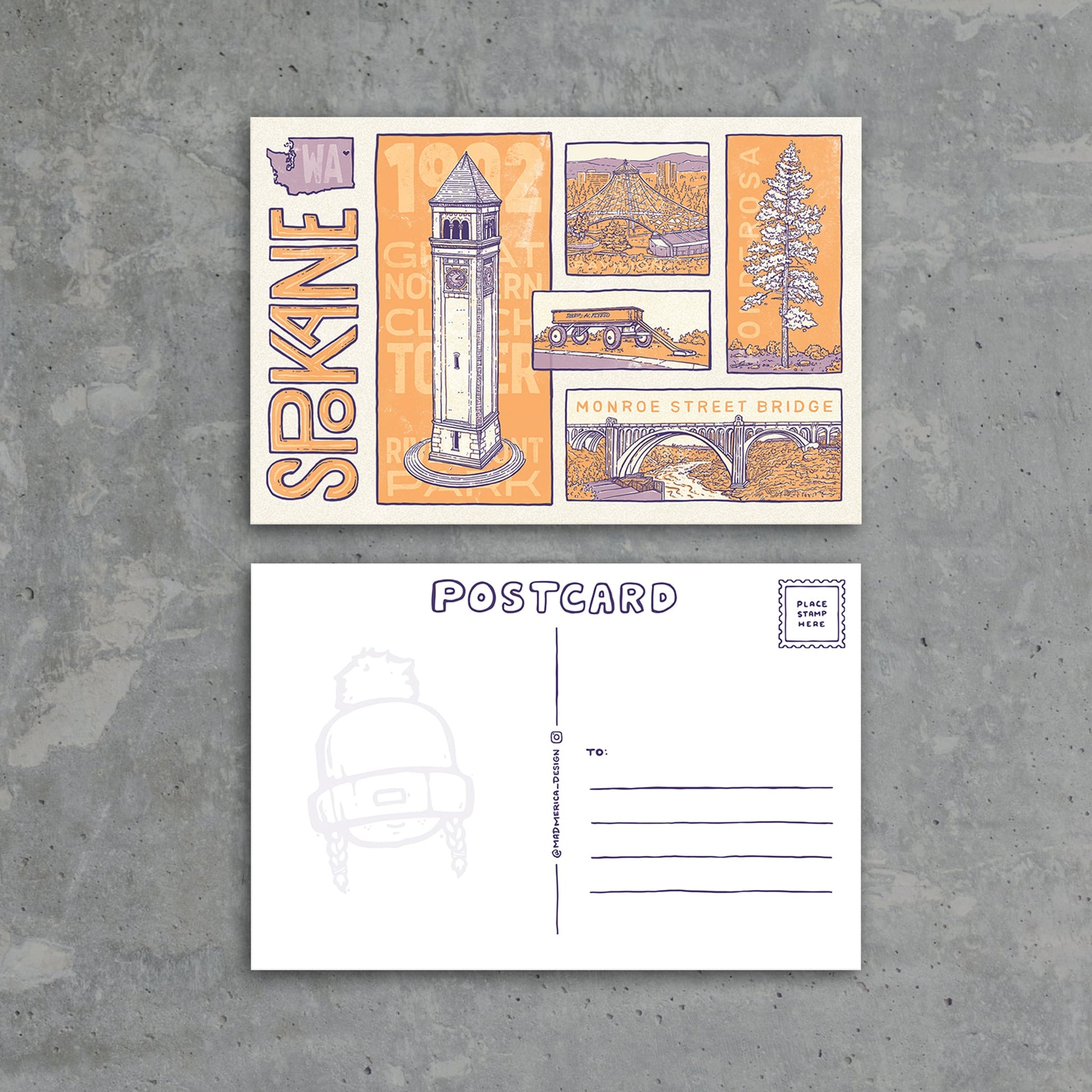 Spokane Collage - Postcard - Mad Merica Design