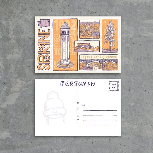 Spokane Collage - Postcard - Mad Merica Design