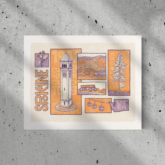 Spokane Collage Print - 10x8 - Mad Merica Design