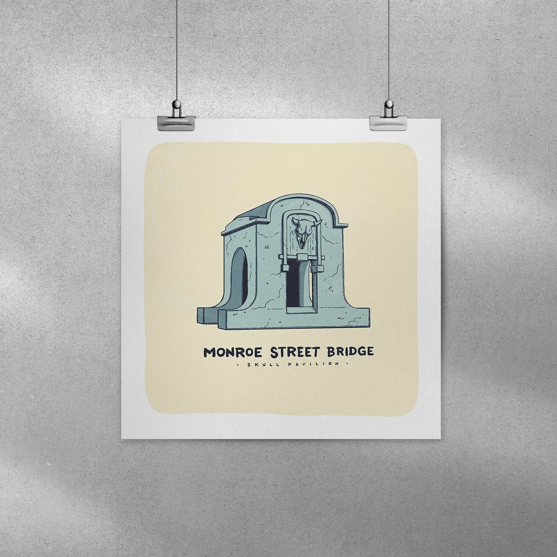 Monroe Street Bridge Skull Pavilion - 8x8 - Mad Merica Design