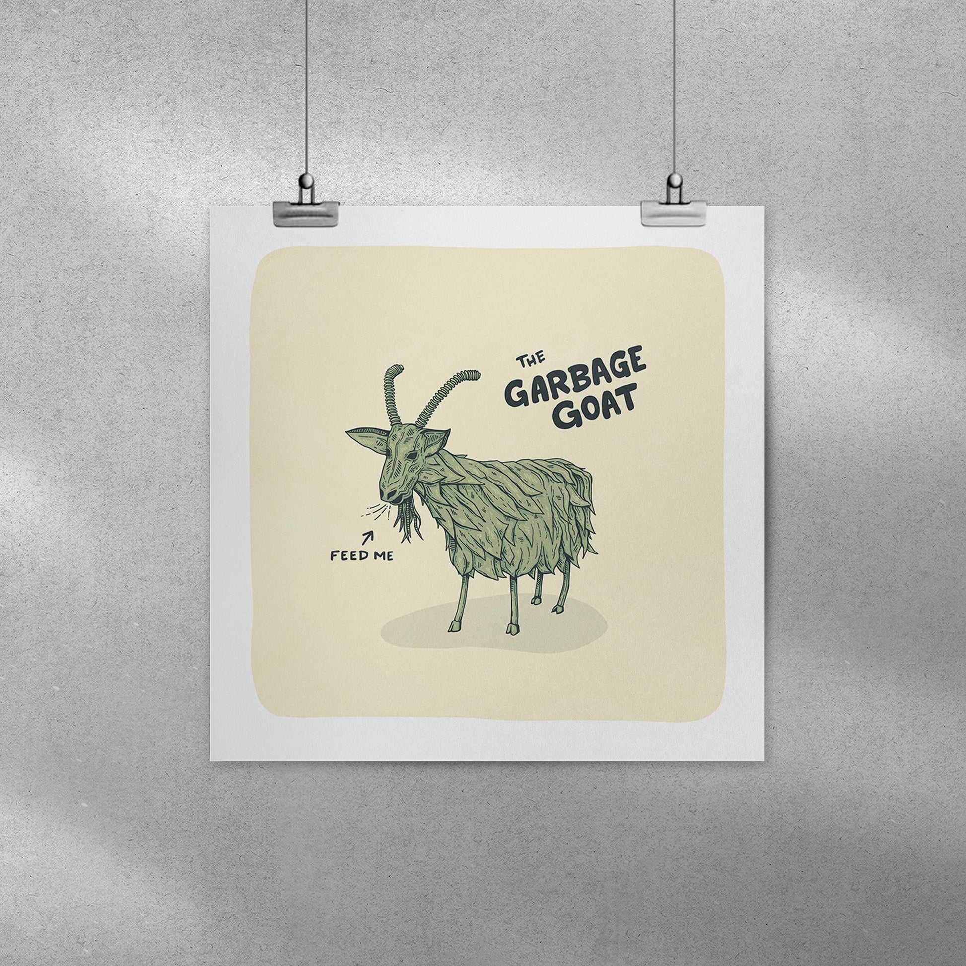 Garbage Goat Print - 8x8 - Mad Merica Design