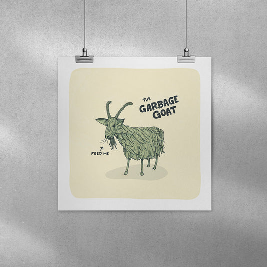 Garbage Goat Print - 8x8 - Mad Merica Design