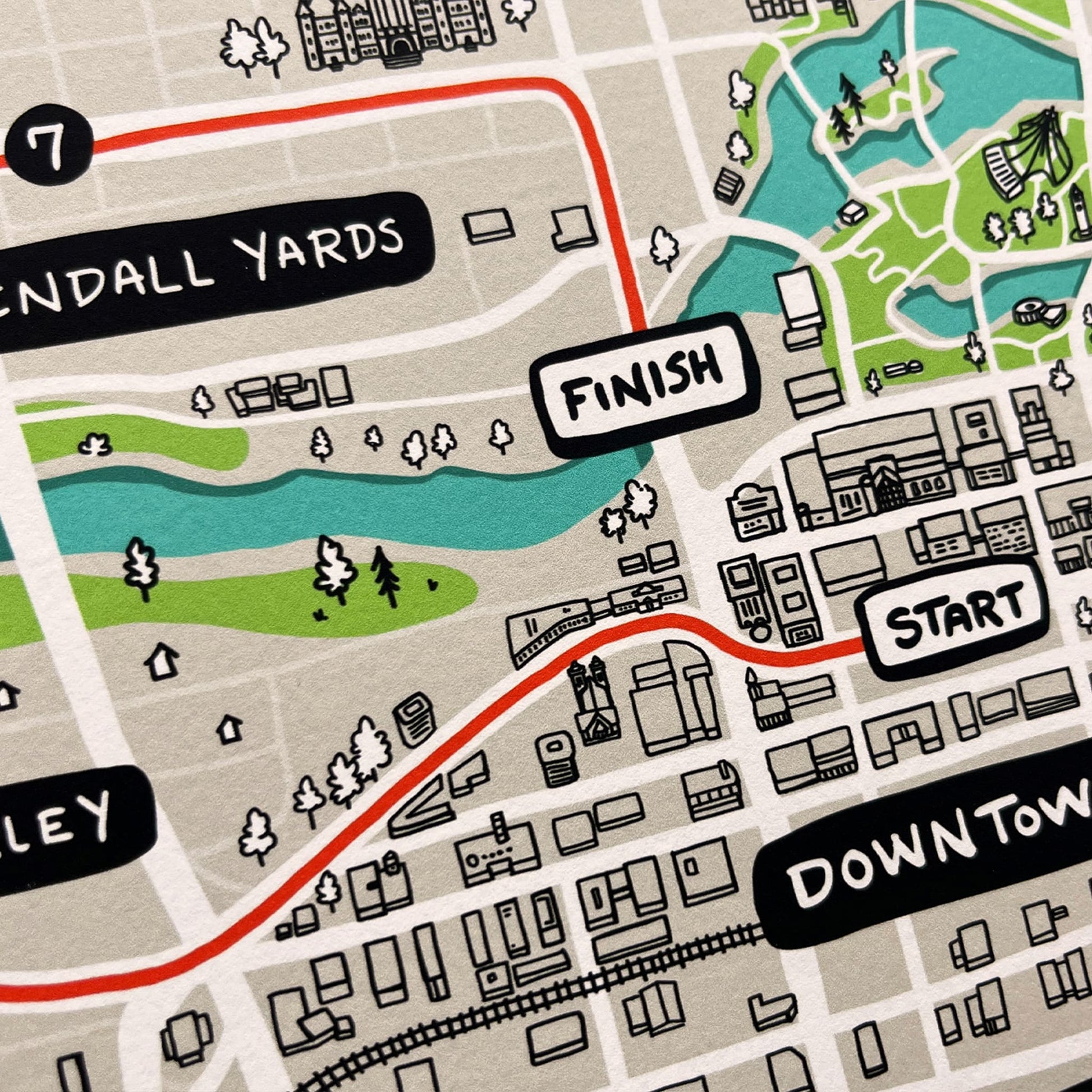 Bloomsday Illustrated Course Map Print - Mad Merica Design