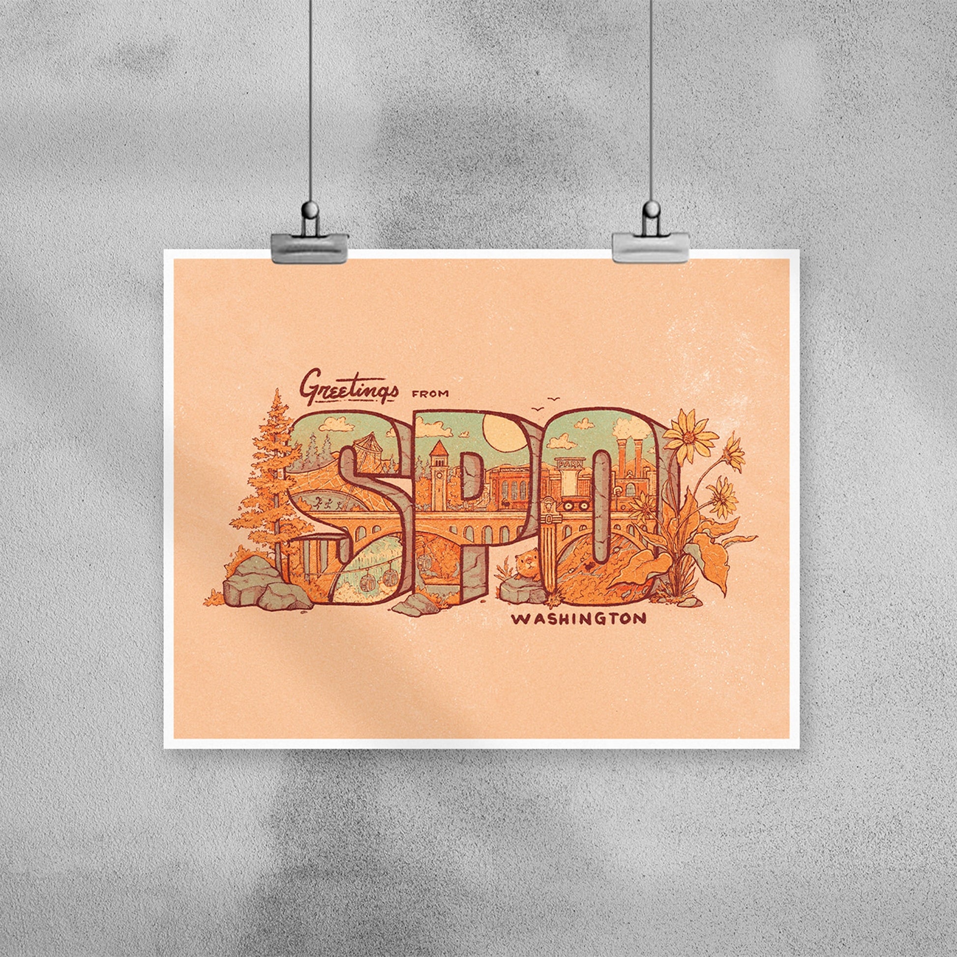 Greetings from SPO Print - 10x8 - Mad Merica Design