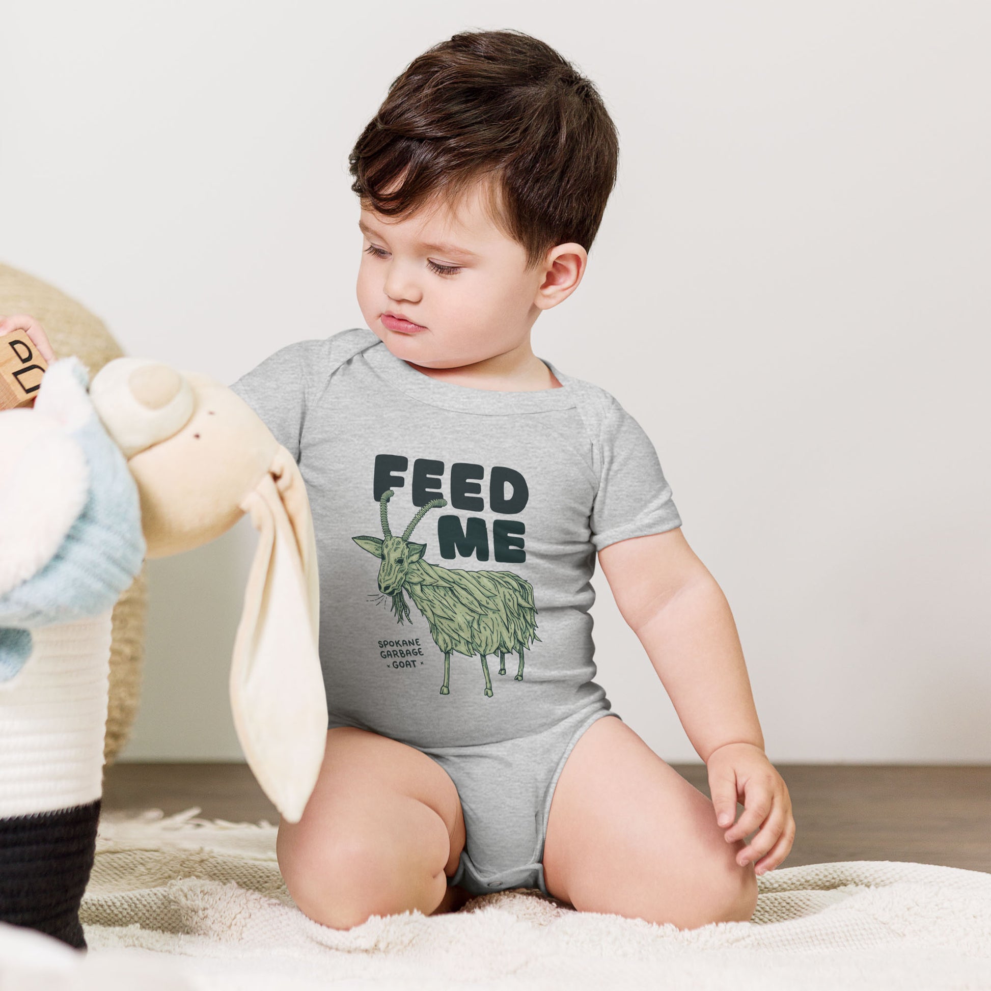 FEED ME - Garbage Goat - Baby Onesie - Mad Merica Design