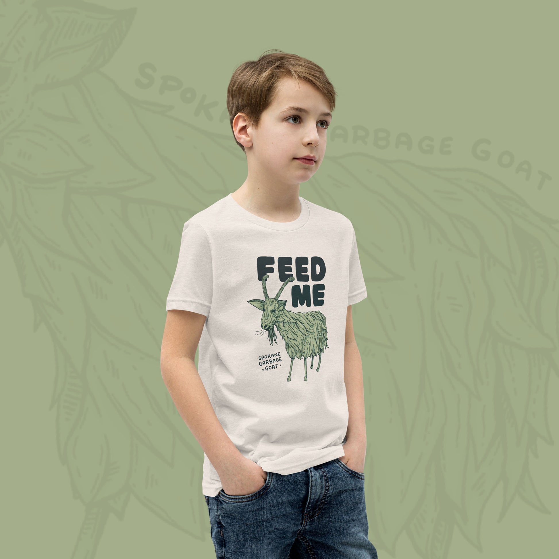 FEED ME - Garbage Goat - Youth T-shirt - Mad Merica Design