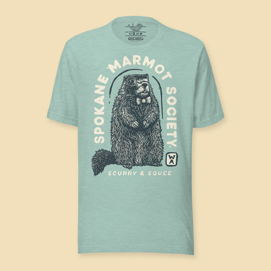 Marmot T-Shirt - Dusty Blue - Mad Merica Design