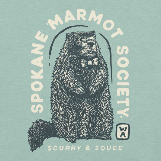Marmot T-Shirt - Dusty Blue - Mad Merica Design