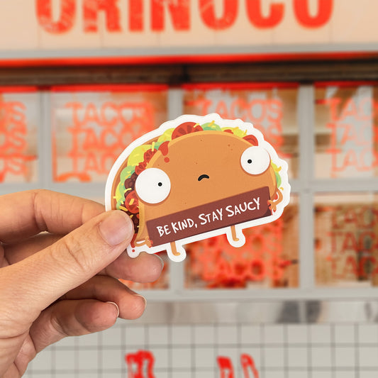 Be Kind Taco Sticker - Mad Merica Design