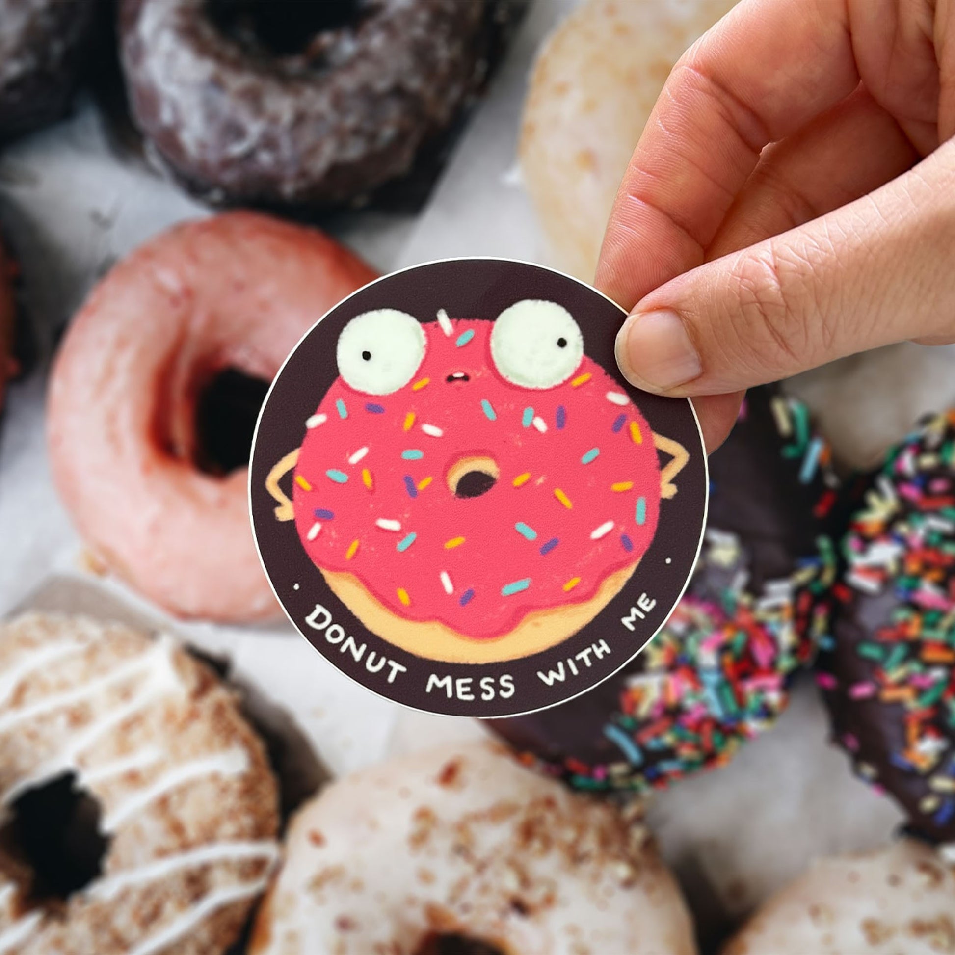 Donut Pun Sticker - Mad Merica Design