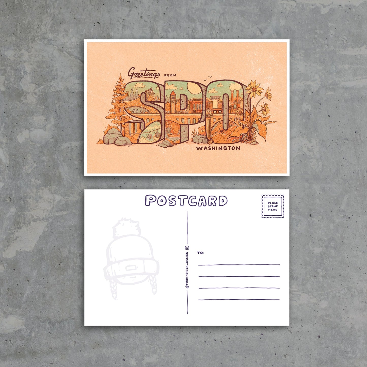 Greetings from SPO - Postcard - Mad Merica Design