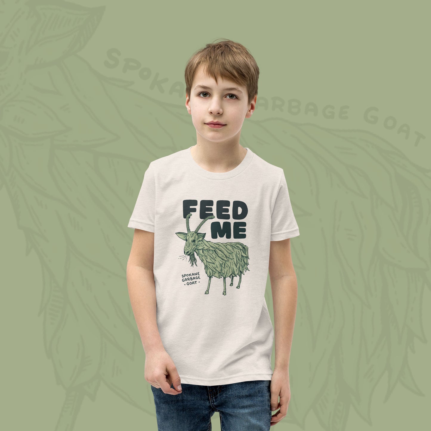 FEED ME - Garbage Goat - Youth T-shirt - Mad Merica Design