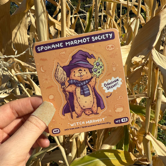 Witch Marmot Sticker - Mad Merica Design