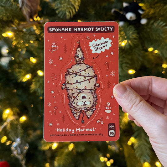 Holiday Lights Marmot Sticker - Mad Merica Design